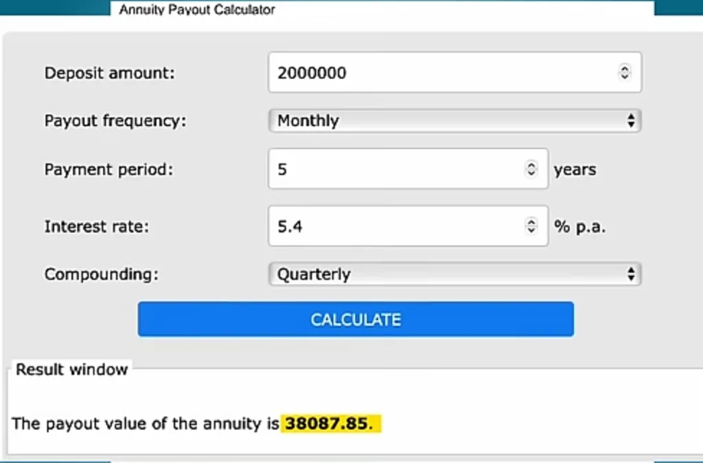 Annuity deposit scheme calculation
